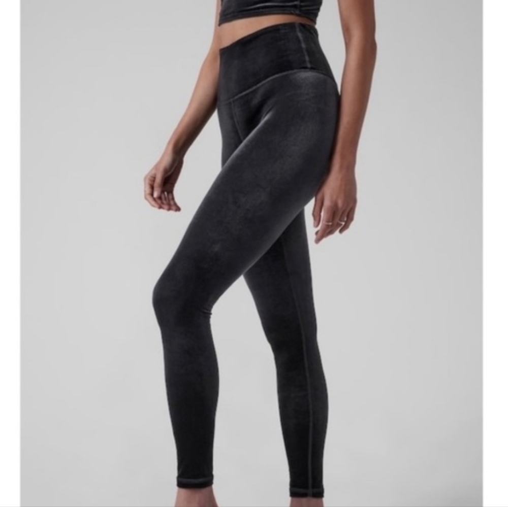 Athleta Elation LUXURY Velvet Tight Legging Black Size Small Petite SP